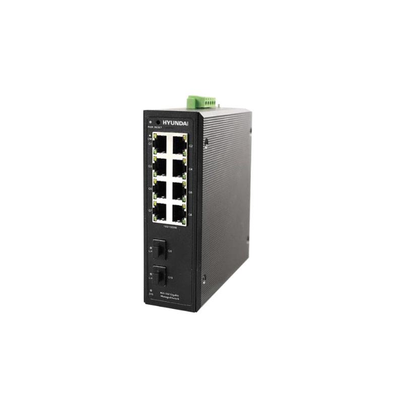 Switch industrijski 10 portni POE upravljivi, Gbit HYUNDAI HYU-NE-SW-MI8PF001